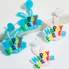 Boucles d'oreilles en peluche belle oreille en acrylique pour femmes filles drôles lettre colorée joyeuse gouttes d'oreille de boucle d'oreille festival bijoux cadeaux