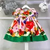 Fashion Baby Rock farbenfrohe Blumen überall über Prinzessin Kleidgröße 90-160 cm Kinder Designer Kleidung Sommermädchen Partydress 24APRIL