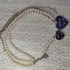 Großhandel Designer Herz Anhänger Halskette Schmuck Hochwertige Kupfer Denim Blue Halsketten Perlenketten Männer Frauen Trendige Persönlichkeit Hochzeit Weihnachtsgeschenk