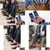 Chaussettes masculines hommes hommes USA drapeau américain Stars Patriotiques Stripes Crew Drop Deliver Delivery Underwear DHHXZ