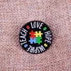 Autistische Zitate Emaille Pins Pflege Autismus Unterrichten Sie Liebe Kinder Brosche Regenbogen Puzzle Stücke Revers Abzeichen Schmuck für psychologische Institutionen