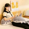 Almohada de lujo de gato tiburón de relleno grande juguete de animal esponjoso lindo peluche muñeca suave abrazo duermiendo conmovimientos de mascotas a niñas y niños 240424