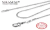 Yhamni Long 16-32inch (40-80 cm) 100% authentieke vaste stof 925 Sterling Silver Chokers kettingen 1 mm kettingen ketting voor vrouwen YDHX012214545