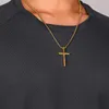 Chains Vqysko Simple Cross Roestvrij staal heren ketting hanger titanium accessoires