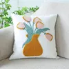 Pillow Sleek Embroidered Pillowcase Bouquet Living Room Sofa Cover Pillowcover