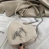 Omuz Çantaları Kadın Haberci Çantası Çıkarılabilir ve Ayarlanabilir Kayış Kalp Şeklinde Debriyaj Çanta Çanta PU DERİ Seyahat Alışveriş Günlük Kullanım