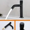 Bathroom Sink Faucets Basin Faucet Deck Mount Black Chrome Single Cold Tap Stainless Steel Kitchen Washbasin Lavotory