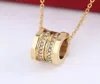 Classic Love Necklaces big ring pendant Diamond Necklace Fashion womens mens gold silver torque with red box 20224574122