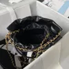 Nieuwe designer tas luxe tas 100% Sheepskin Classic Mini Trash Black Bag Metal Chain Yellow Handtas Schoudertassen Modezakken De draagtas met doos 2024