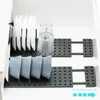 Küche Aufbewahrung Organizer Deckelplattenhalter Pot Teller Trocknungsständer Verstellbarer Schüssel Rack Ableer Abnehmbares Schubladenregal