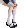 Femmes de chaussettes Highs Highs Calf Girls Ruffle Sheer pantalon