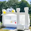 4,5 mlx4,5mwx3,5 mh (15x15x11,5ft) Full PVC White Wedding uppblåsbart studshus med Slide Bounce Castle Bouncer Tent Ultimate Combo Center for Kids