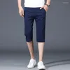 Herren Shorts 2024 Casual Koreanische Version Trendy Ice Silk Capris Hosen lose geradlinige Hosen Western