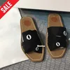 Woody Sandals für Frauen Damen berühmte Branding Stoff Leinwand Mules Low Heels Mode Luxus Damen Sommer lässige Schuhe Pantoffeln Holzrutsche Claquette