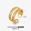 Großhandel 3pcs Edelstahlkettenring Öffnen Manschette Mehrschicht antike Goldfinger Ring Party Desinger Schmuck Verstellbare Größe