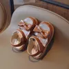 Sandali 2024 Summer Kids Scarpe per ragazze Principessa Sandali Sandals Maglie ravvicinata Mesh simpatico Bow H240504