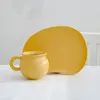 Tasses Couleur continue en céramique dessin animé mignon tasse à café Soucoupe l'après-midi au thé du petit déjeuner assiette miel