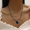 Hänge halsband älskar hjärta halschain för kvinnor flickor gotiska choker halsband justerbart droppar