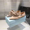 Pradshoes Patent Prades Flats origami puntige teen bloem sandaal driehoek elegante pompen lage hak ballerina voor vrouwen designer schoenen 3D lederen bloemen slippe