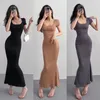 Summer Solid Color Slim Dress Long Women Women Short Skinny Bodycon Maxi Dresses Woman Square Collar Party Vestidos Mujer 240425