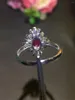 Cluster Ringe Luxus echtes Schmuck Naturkanal Ring 18k Weißgold mit Diamond feine Frauen Hochzeitsfeier