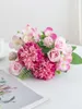 Dekorative Blumen bauchige Chrysanthemen Rose Künstliche Blume für Weihnachtskranz Hochzeit Braut Bouquet Home Pography Requisiten DIY