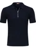 Hommes Polos Modèle géométrique d'été Zilli Silk Zipper Knited T-shirts à manches courtes