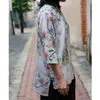 Blouses pour femmes Johnature 2024 femme printemps imprimé O-cou de style vintage Casual Shirt Fashion Personnalité chinoise Sleeves longues
