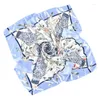 Sciarpe in stile etnico minimalista Blu e bianco Pattern vaso di porcellana Sciarpa stampata con piazza di fascia alta da 90 colori
