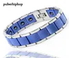 Nieuwe mannen Bracelet Energy Health Magnetische armbanden voor man Blue Zwart keramische roestvrijstalen stalen armbandbanden Barmels Charm Jewelry2496069