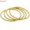 Adixyn 4st/parti vriden armband guld färg dubai afrikanska armband arabiska mellanöstern brud bröllop smycken n071017 240424