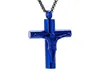 IJD11129 Rostfritt stål Cremation 2 Storlek Blue Jesus Keepsake Memorial Pendant Necklace For Ashes Urn Jewelry1986591