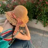 Geniş Memlu Şapkalar Güneş Gizeleme İçin El Yapımı Hasır Şapka Taşınabilir Aksesuarlar Güneşlik Plajı Seaside Katlanabilir Güneş Koruyucu