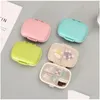 Aufbewahrungsboxen Bins 8 Gitter tragbare Reisepille Hülle mit Cutter Organizer Medicine Container Tablet Box Kunststoff Tropfen liefern Lieferung otu6n