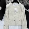 Veste pour femmes de créateur de luxe Début printemps Nouvelle célébrité élégante petite lettre de vent parfumée diamant rond coud simple tweed épais tweed manteau pour femmes