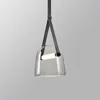 Moderne glazen hanglampen woonkamer bedekt lederen ontwerper verlichting led hanger lampen indoor hanglamp decoratielampje