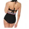Dames badmode druppel 2024 schattigste retro zwempak vintage pin up hoge taille bikini set s/m/l/xl voor vrouwen zwemmen badpak
