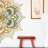 Mandala Lotus Vinyl Wall Sticker Flower Datura Zen Decor Decals Bohemian Style Yoga Meditating Living Room Poster 240429
