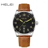 Montre-bracelets Hélei Model 2024 Kaki Field Series Comfort Wind Multifonction Quartz Movement Watch Match pour hommes