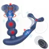 Male prostate massager vibrator 360 rotating anal plug masturbator dual motor rooster ring penis stimulator remote control sex toy 240430