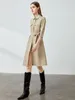 Trench-Coats féminins 2024 Fashion Spring / été Fashion Casual Commuting Splice Polo Collar Slim Fit