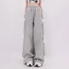 Pantalon féminin 2024 femmes en dentelle grise en dentelle vintage y2k harajuku 90s pantalons de survêtement esthétique
