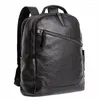 Backpack Nesitu Highnd A4 Black Cowhide Couro genuíno de 14 '' Laptop Menino Menino de viagem Saco de escola M1045