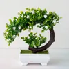 Декоративные цветы творческие искусственные растения бонсай домашнее украшение снежного кома маленькое дерево