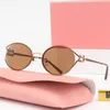 Солнцезащитные очки Miui Овальные рамки солнцезащитные очки дизайнерские женщины -радиационные личности мужские ретро -очки.