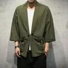 Mäns casual skjortor 2024 sommar bomull hanfu cardigan coat kinesisk stil stor storlek japansk lös dao mantel