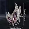 Spille Cristallo viola Spettame Temperamento Butterfly Light Luxury Corsage Rhinestone Charm Badge Pins for Women Absoling Accessory