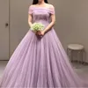 Vestidos de baile de lavanda de lavanda longa e elegantes BATEA