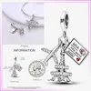 925 Sterling Silver Car Motorcycle Bicycle Bead Sports Airplane Charm Charm Plata de Ley para Charmos Original Pulseira 240428