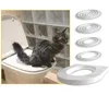 Otros gatos Kit de entrenamiento para el inodoro Cats PVC Bandeja de arena para mascotas Juego de entrenador de limpieza de cachorros profesionales para el asiento6628165